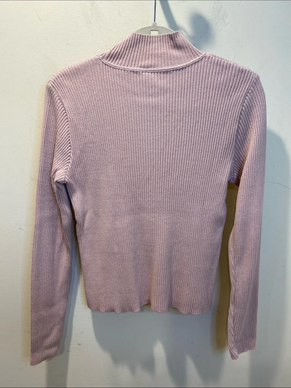Pierre Cardin Ribbed Mock Neck Sweater in Soft Pink Fits M